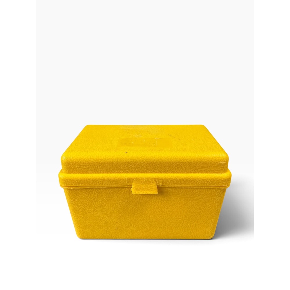 Sterling Recipe Box Vintage 1964 Yellow Plastic No. 528 With Recipes USA